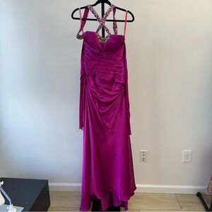 Flirt by Maggie Sottero Fuchsia Embellished Evening Gown – Size 6